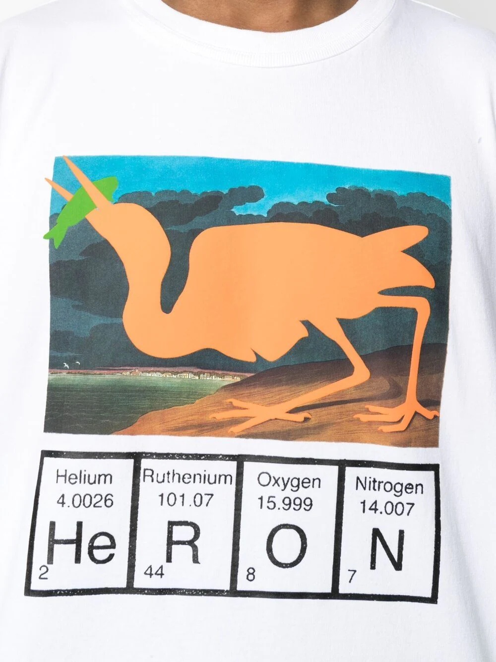 heron-print cotton T-shirt - 5