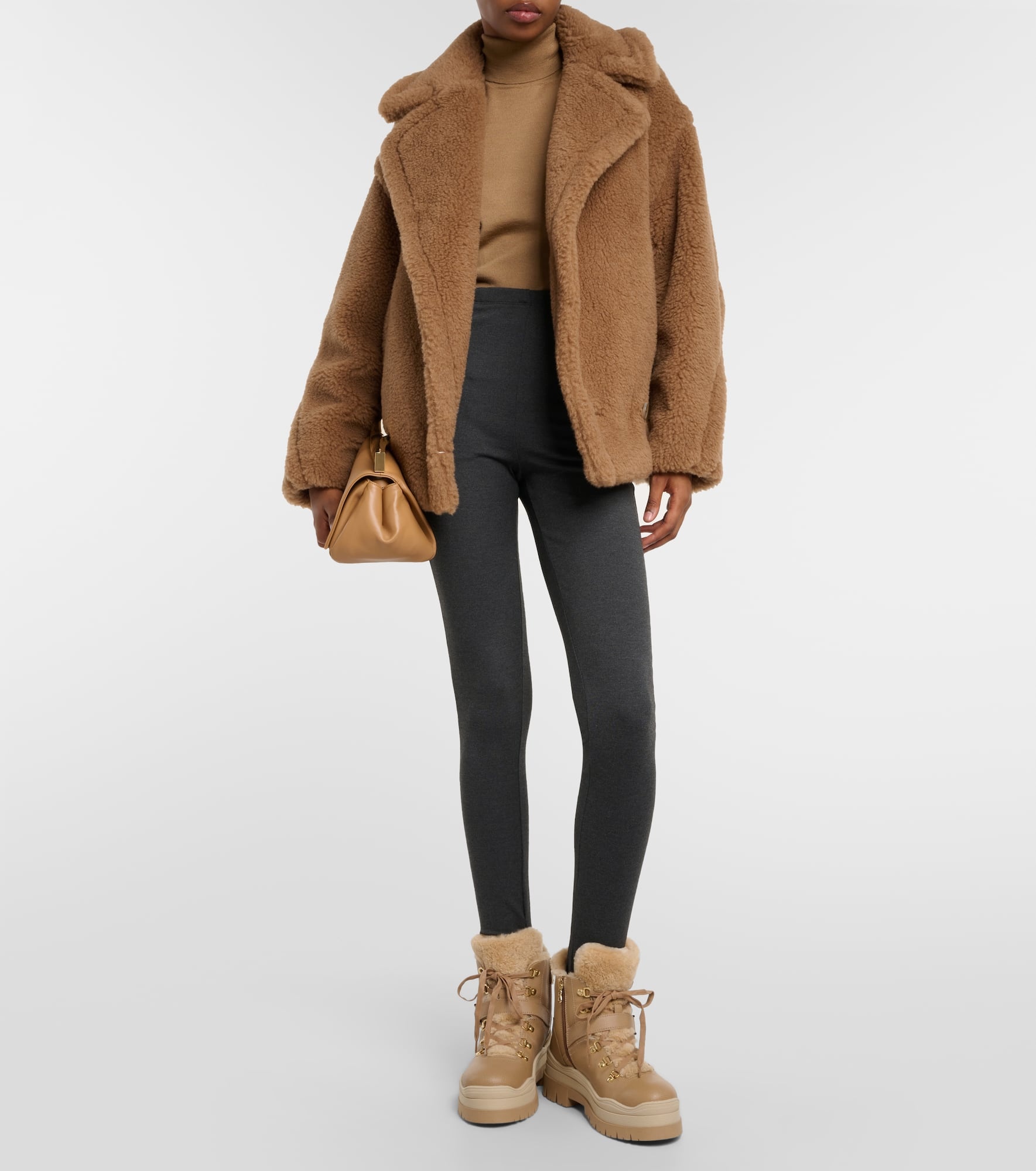 Arosa shearling-trimmed leather boots - 2