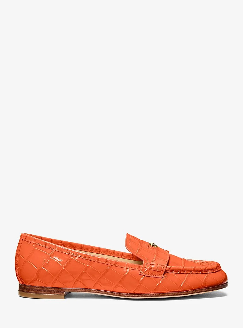 Jennings Crocodile Embossed Leather Loafer - 1