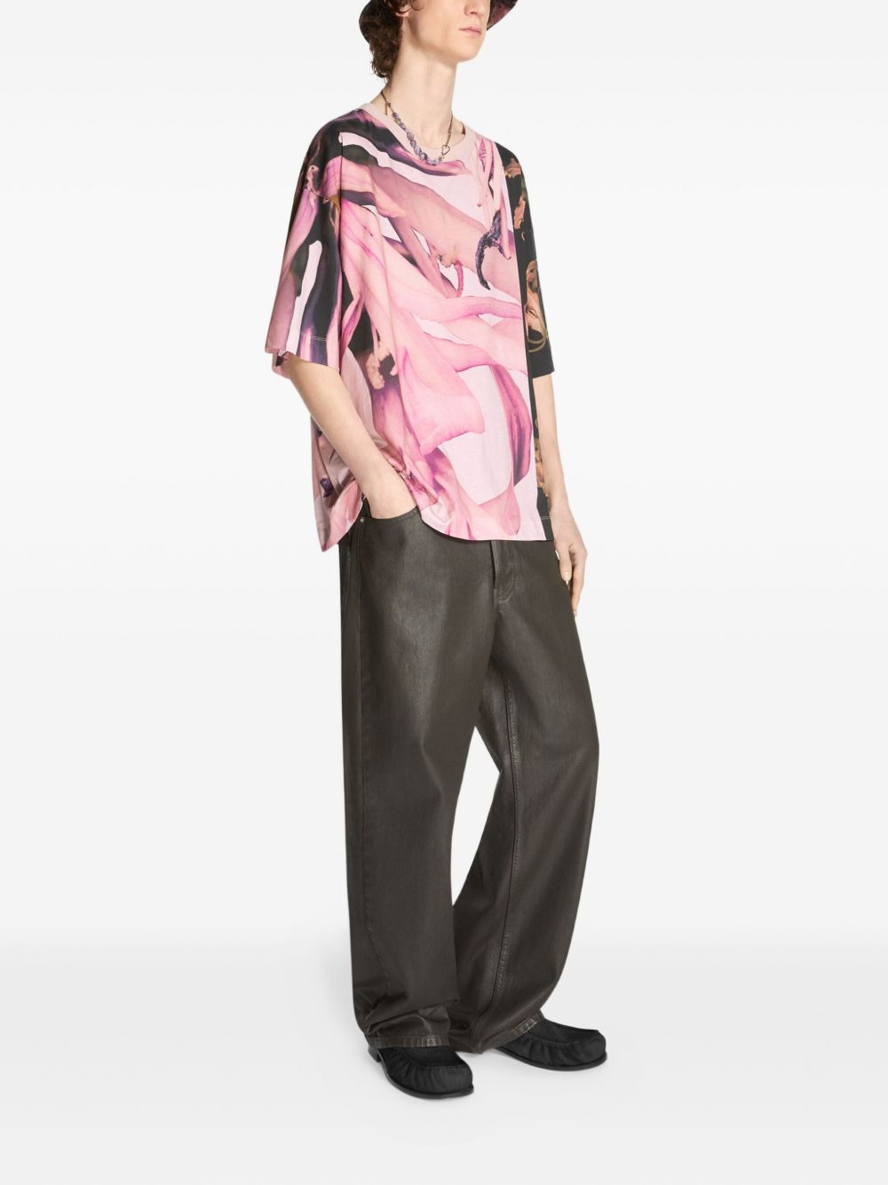 floral-print cotton t-shirt - 3