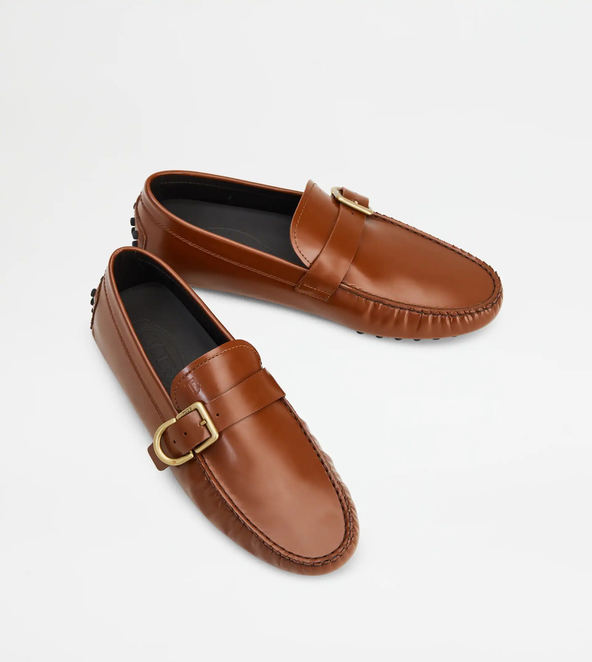 GOMMINO DRIVING SHOES IN LEATHER - BROWN - 1