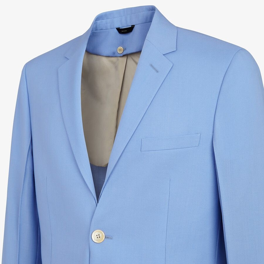 Light blue wool blazer - 4