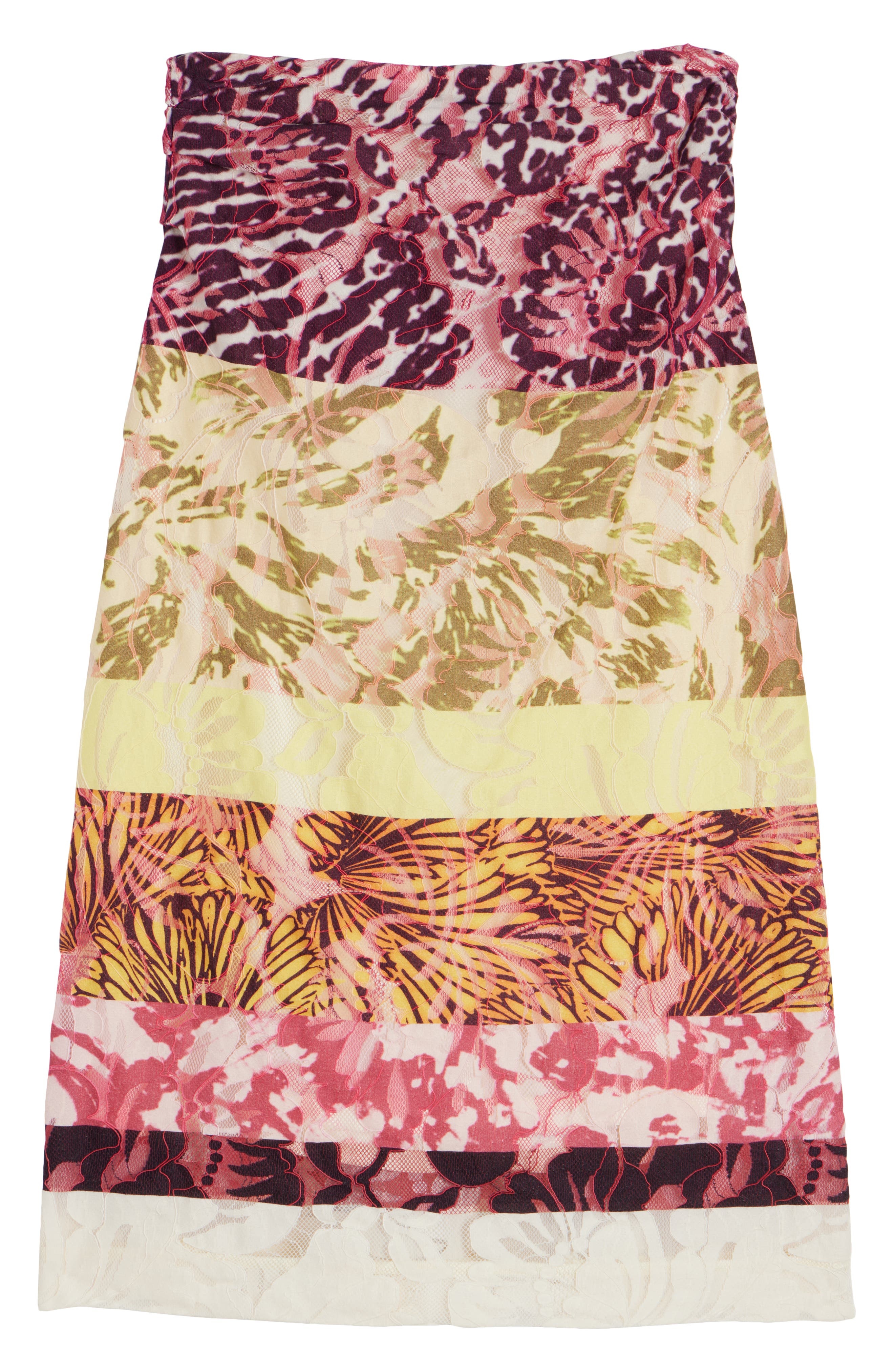 Dries Van Noten Stan Mixed Print Midi Skirt in Burgundy at Nordstrom - 6