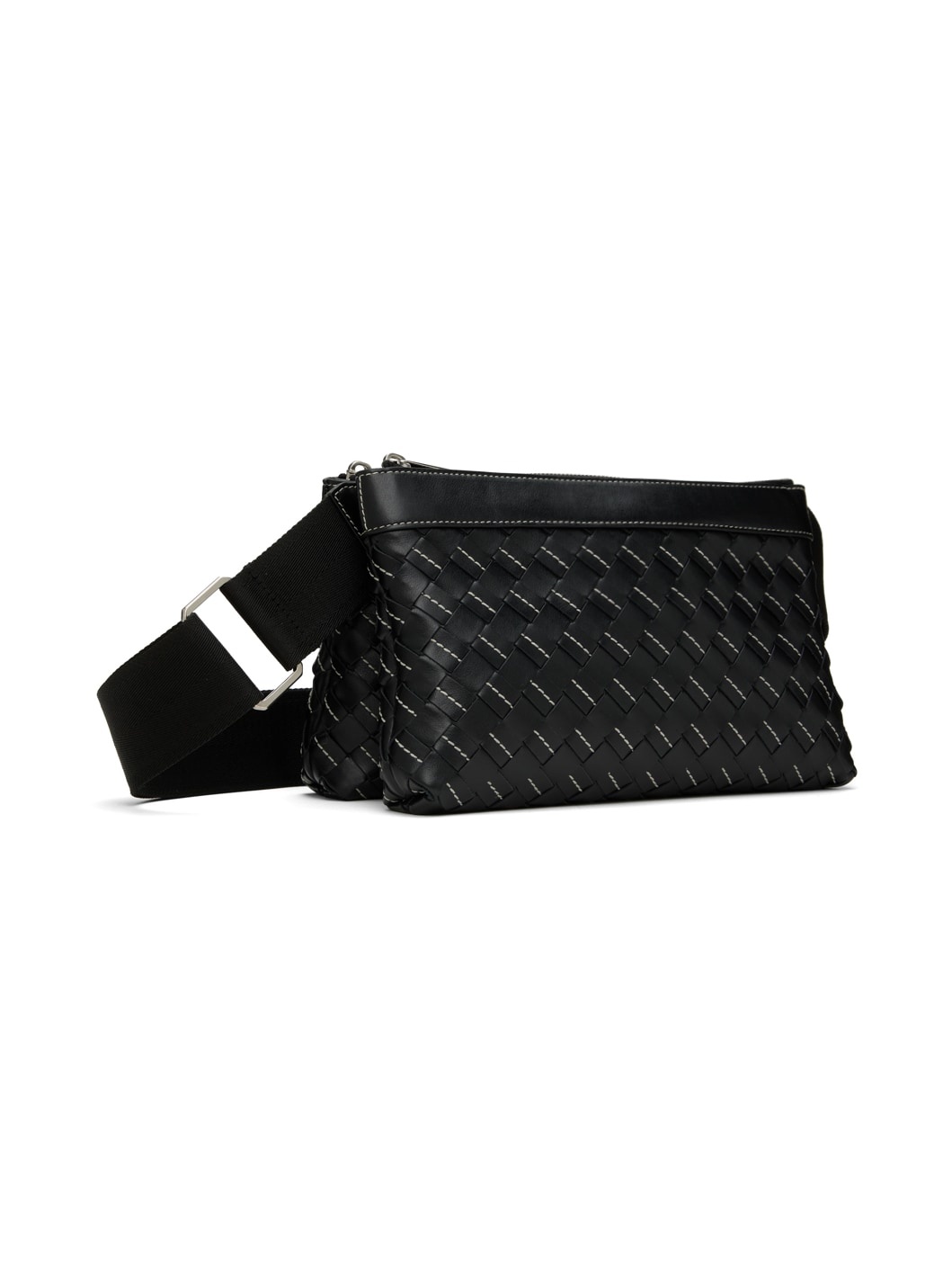 Black Intrecciato Convertible Pouch - 2