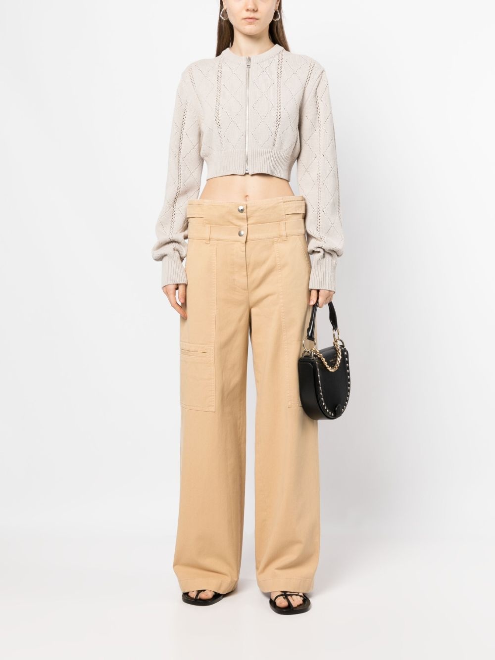 layered-waist tapered trousers - 2