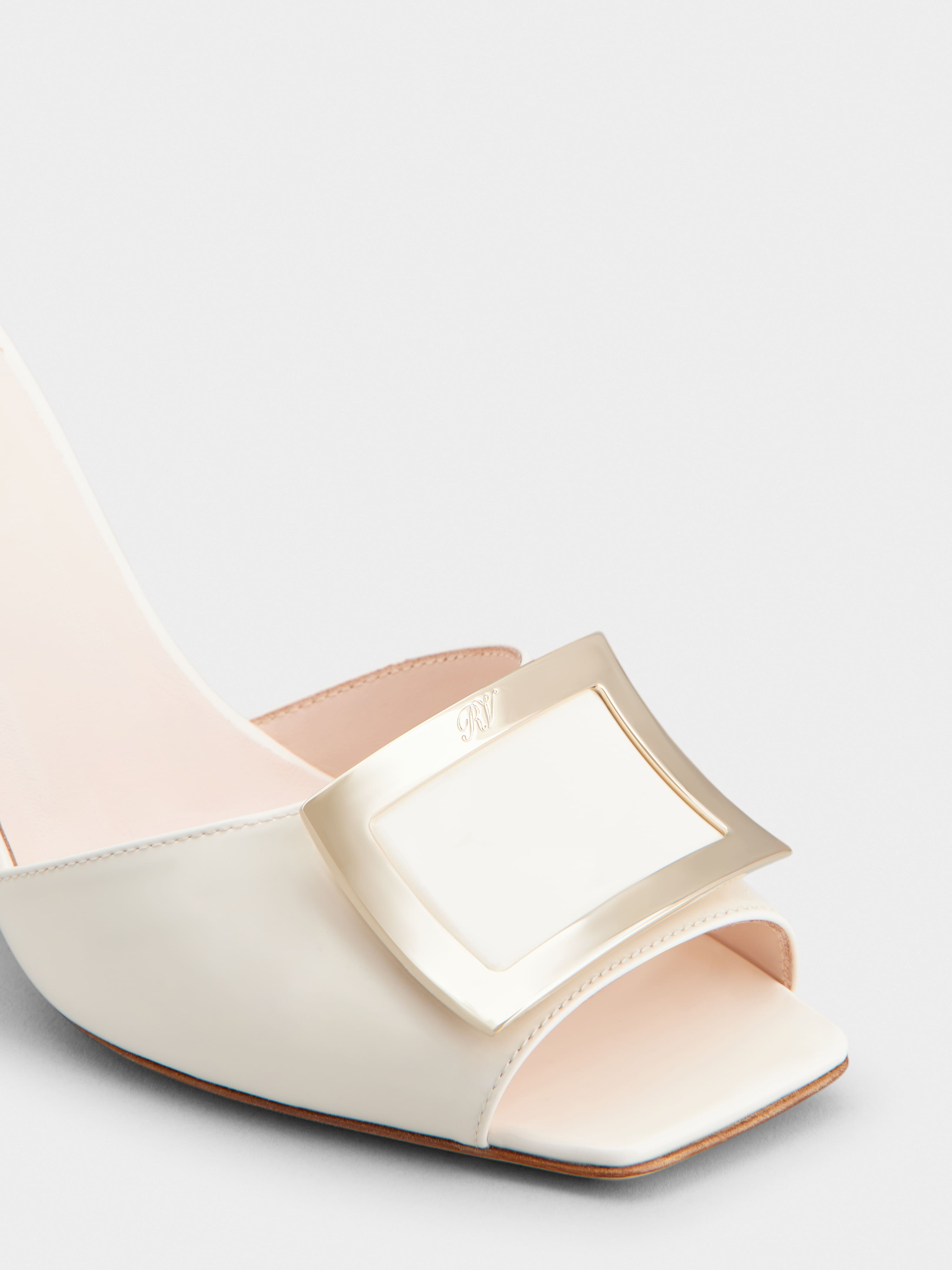 Trompette Metal Buckle Mules in Patent Leather - 3