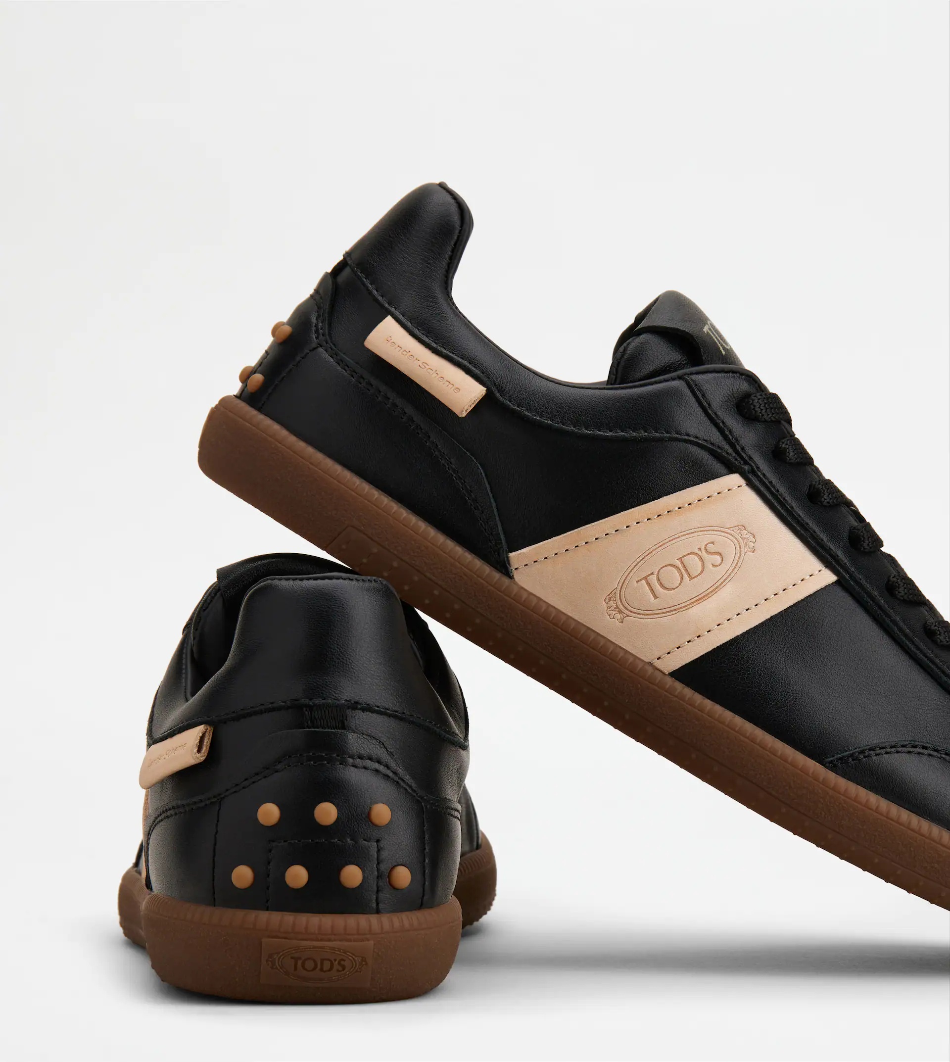 TOD'S TABS SNEAKERS IN LEATHER - BLACK - 7