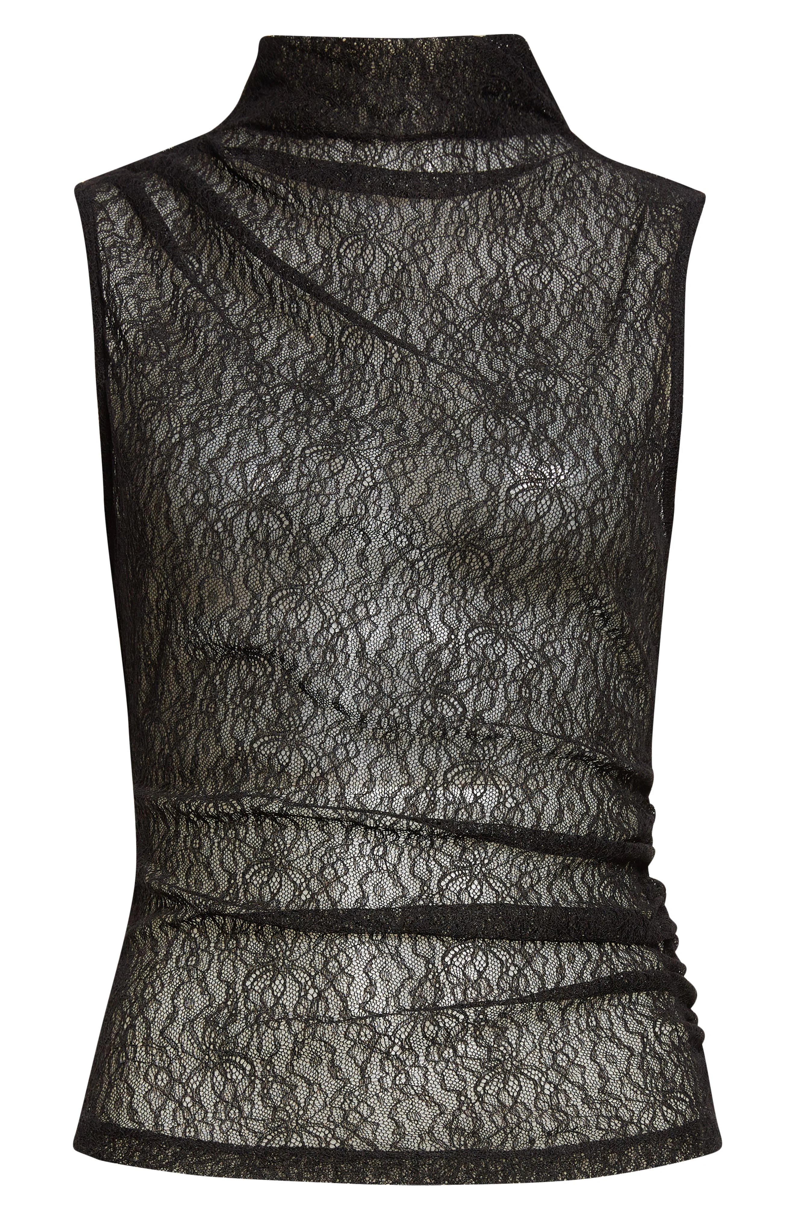 Veronica Beard Mylie Lace Mock Neck Sleeveless Top in Black at Nordstrom - 1