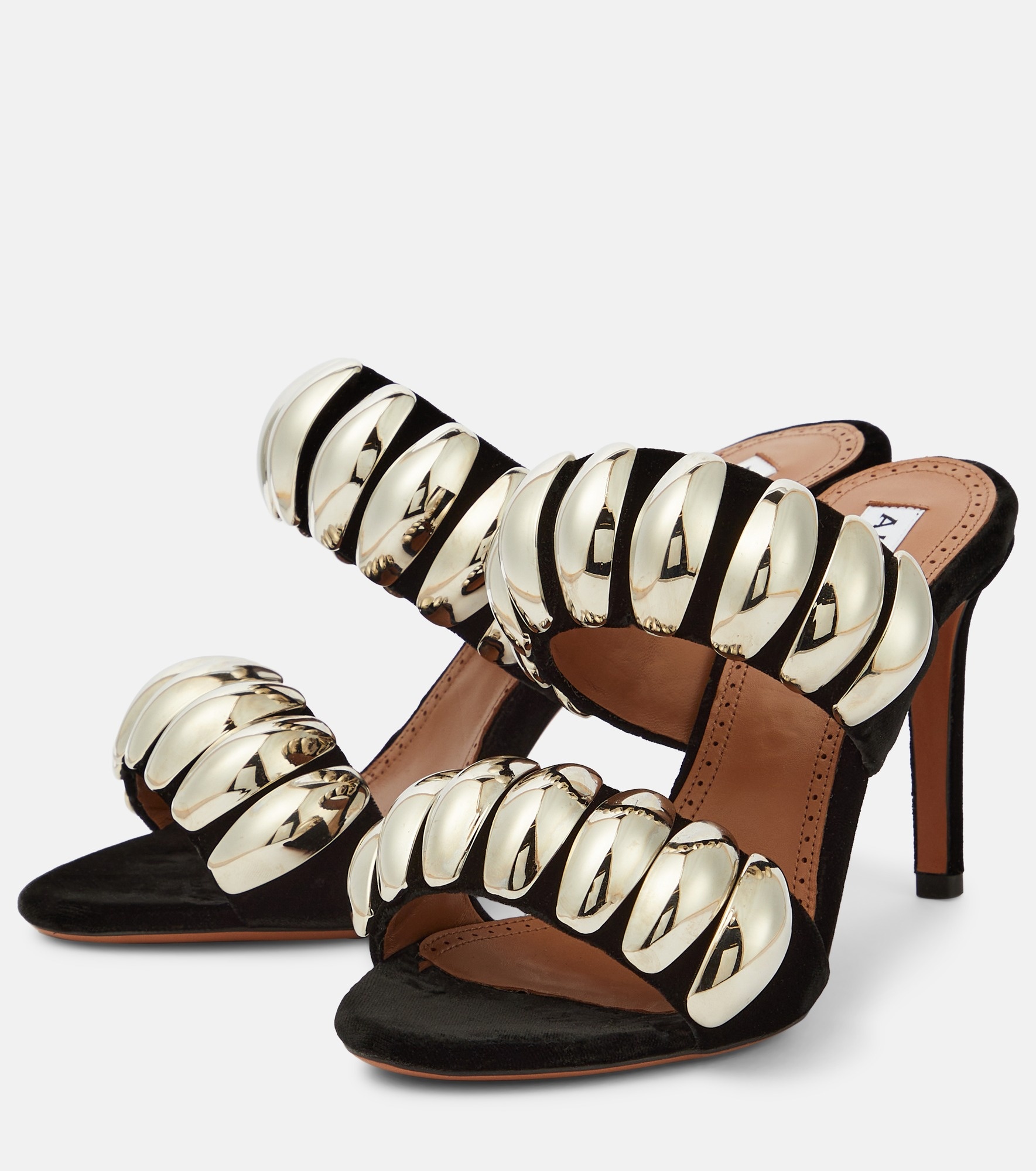 Tribale embellished suede mules - 5