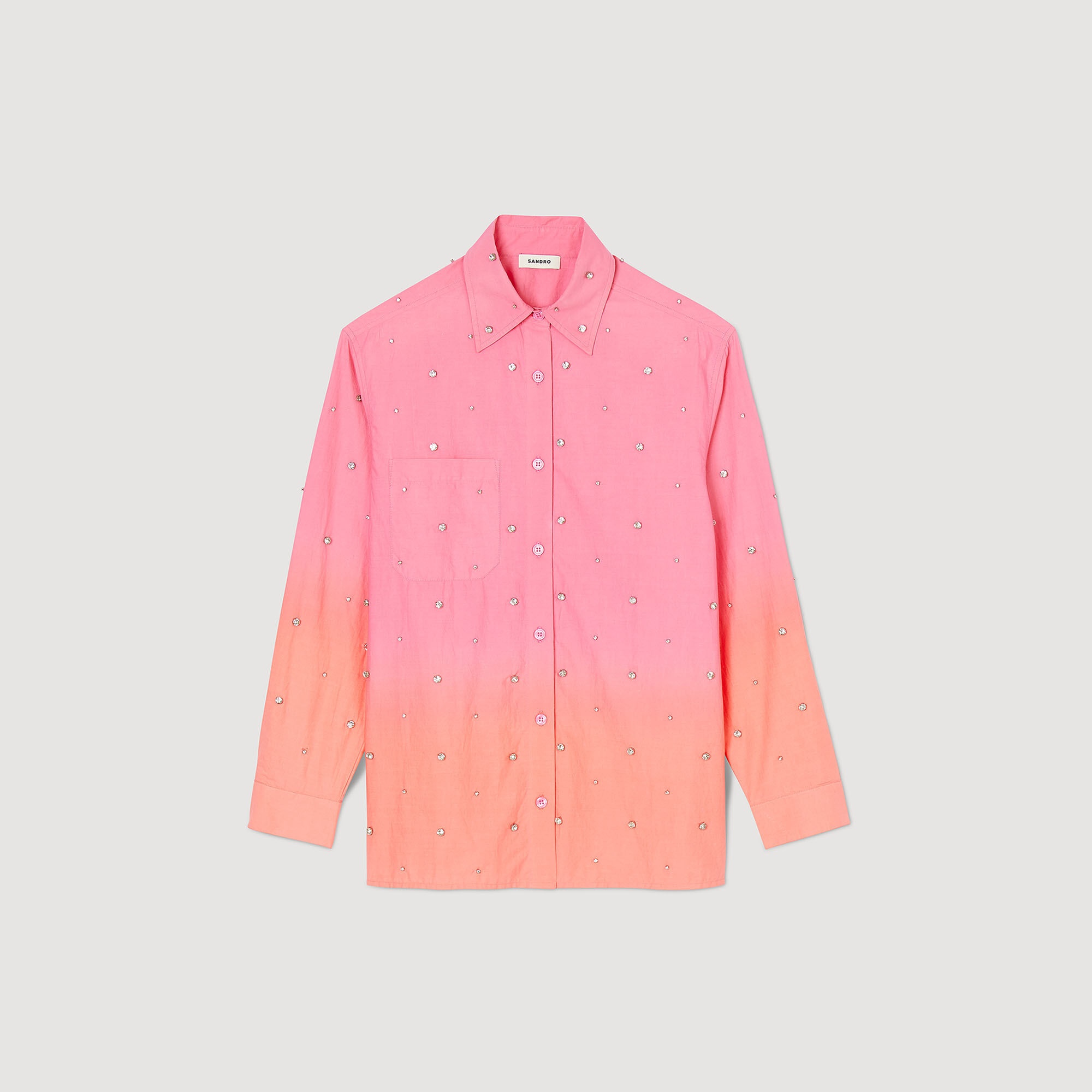 RHINESTONE DIP DYE SHIRT - 1