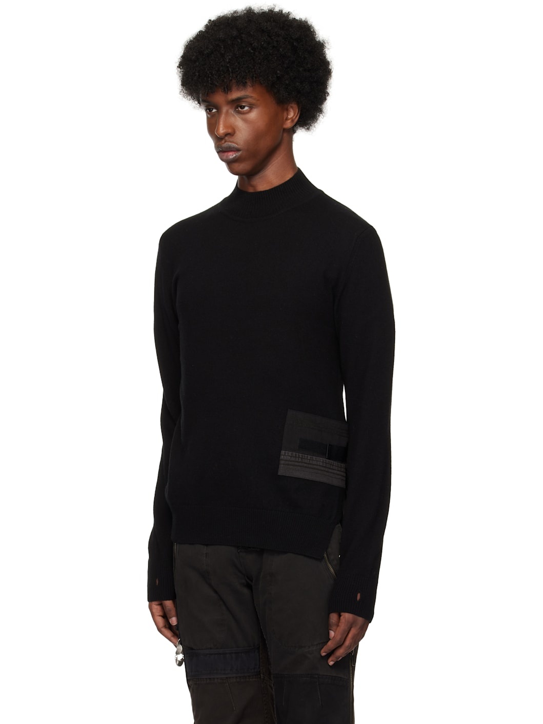 Black Military Turtleneck & Gloves Set - 4