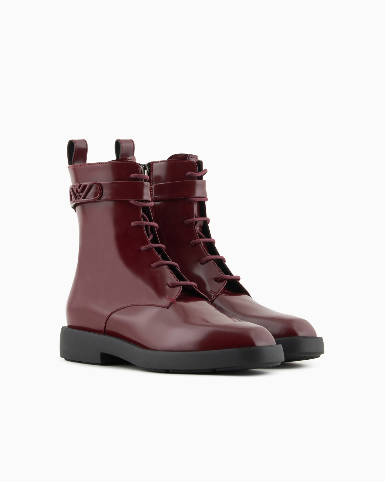 Lace-up ankle boots in brushed leather - 2