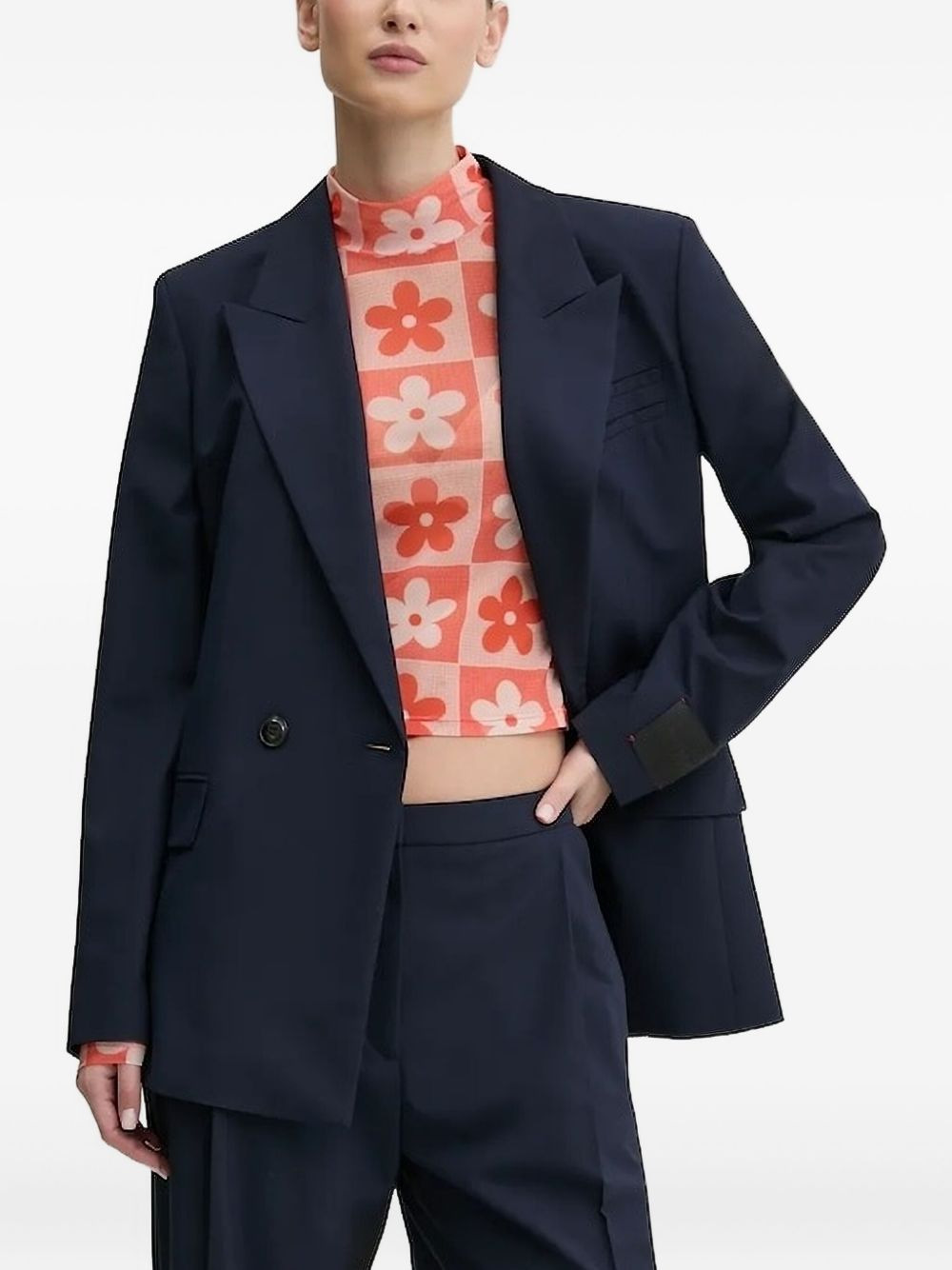 double-breasted suit jacket - 1
