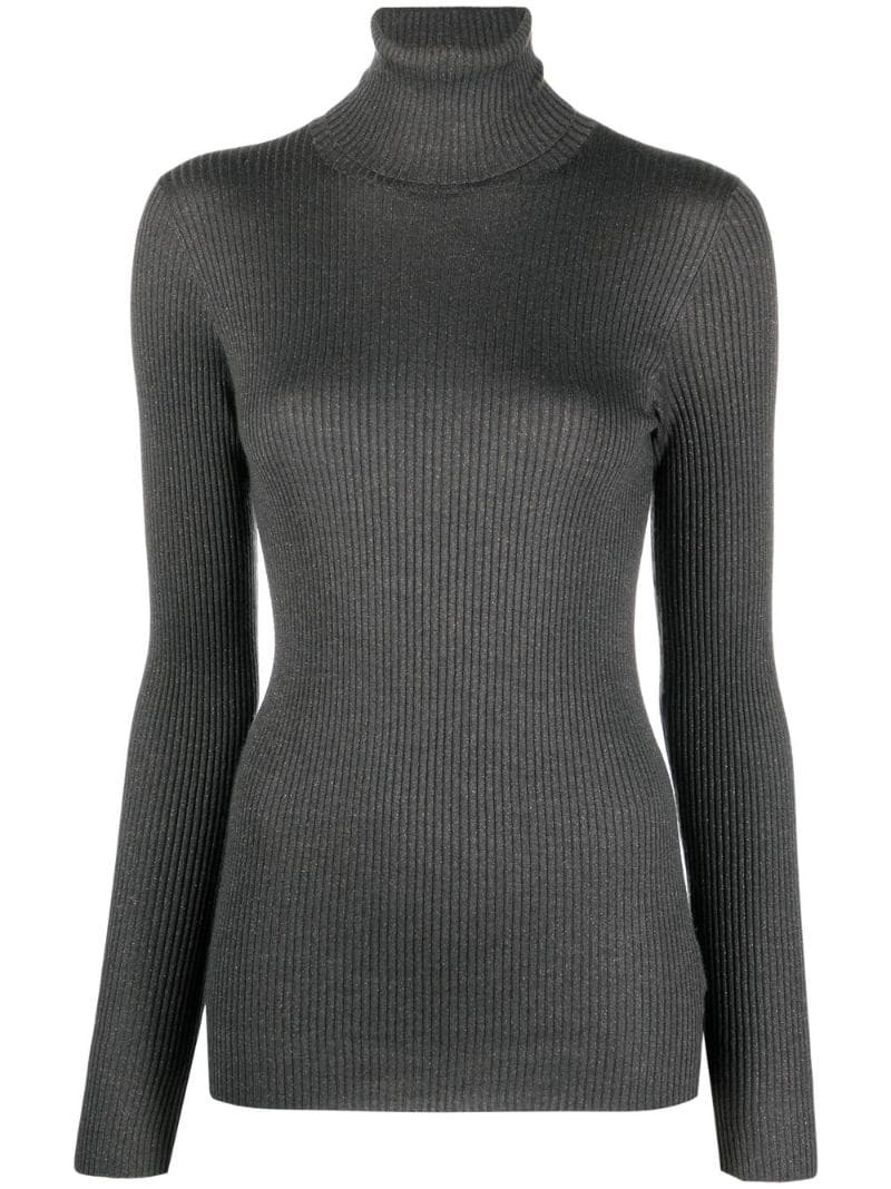 roll-neck metallic top - 2