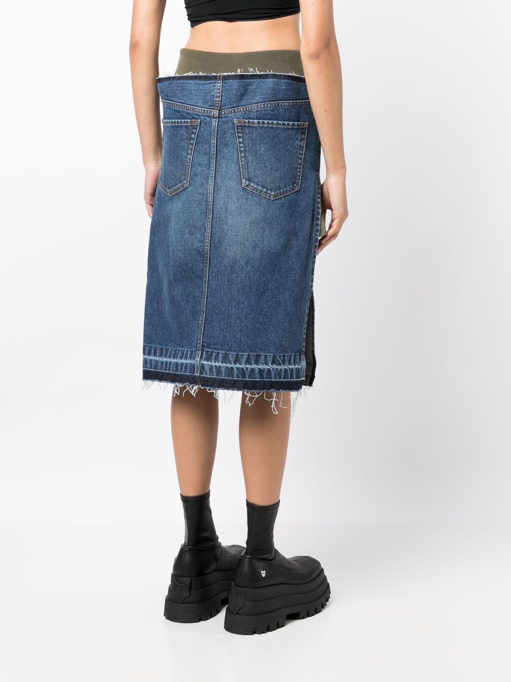 layered-effect denim skirt - 4