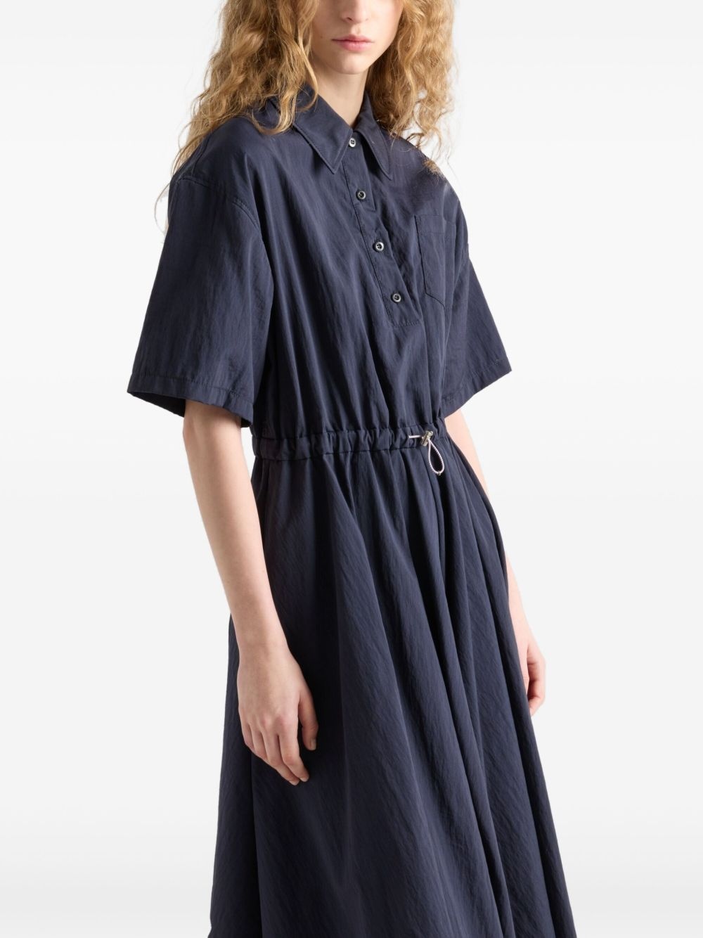 pongé short-sleeve midi dress - 4