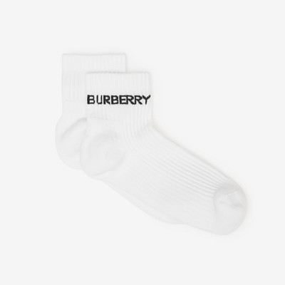 Burberry Logo Intarsia Cotton Blend Ankle Socks outlook