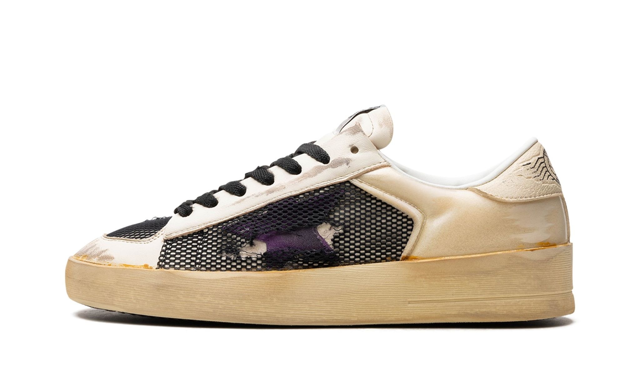 STARDAN NAPPA NET AND FOAM UPPER LEATHER STAR NAPPA TOE AND TONGUE "ECRU PURPLE BLACK" - 1