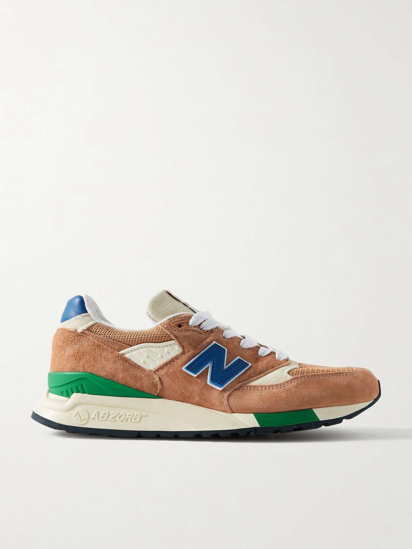 998 leather and mesh-trimmed suede sneakers - 1