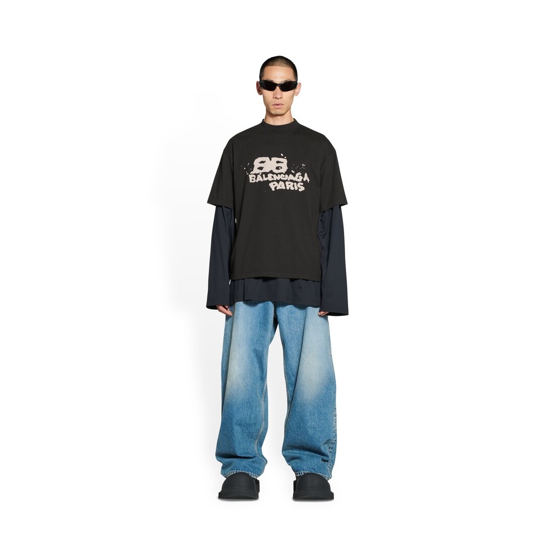 Hand-drawn Bb Icon T-shirt Medium Fit in Black - 2
