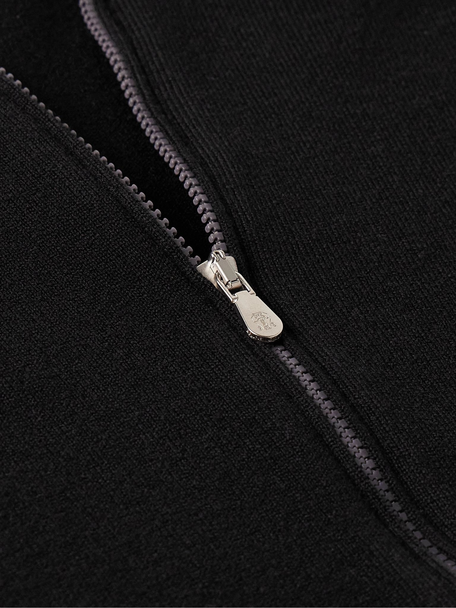 Cashmere Zip-Up Sweater Black - 4