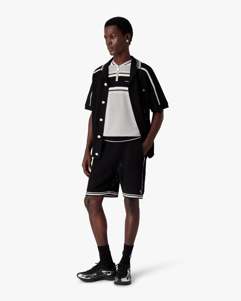 CASABLANCA Black Mesh Shorts | Casablanca Paris outlook