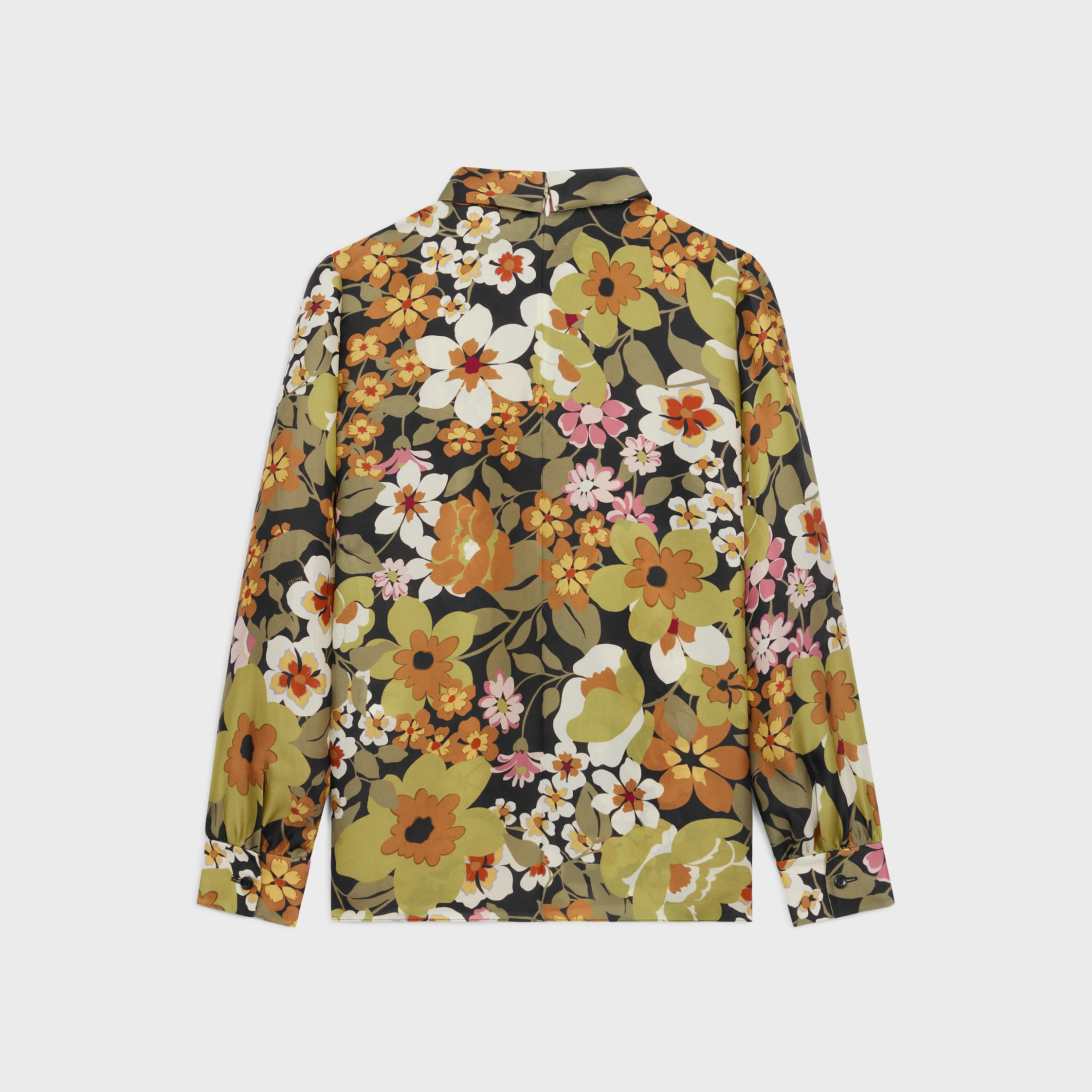 lavalliere blouse with bow in silk organza - 2
