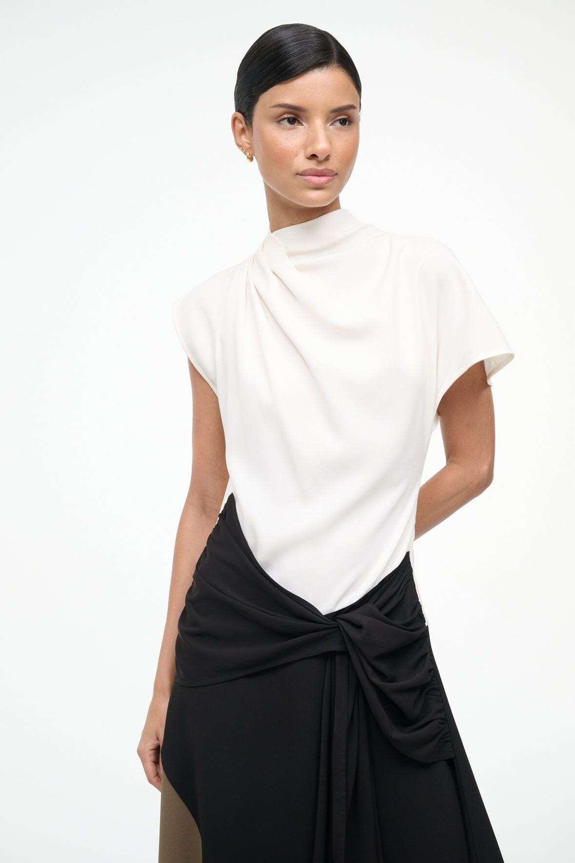STAUD DAVINA DRESS BLACK MULTI - 8