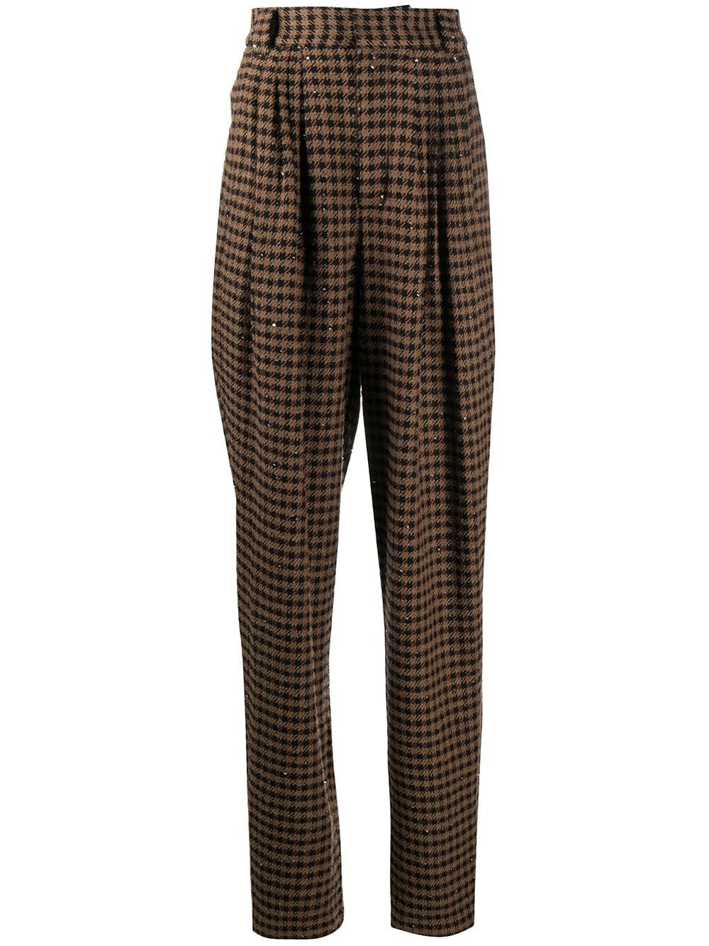 check high-rise tailored trousers - 1