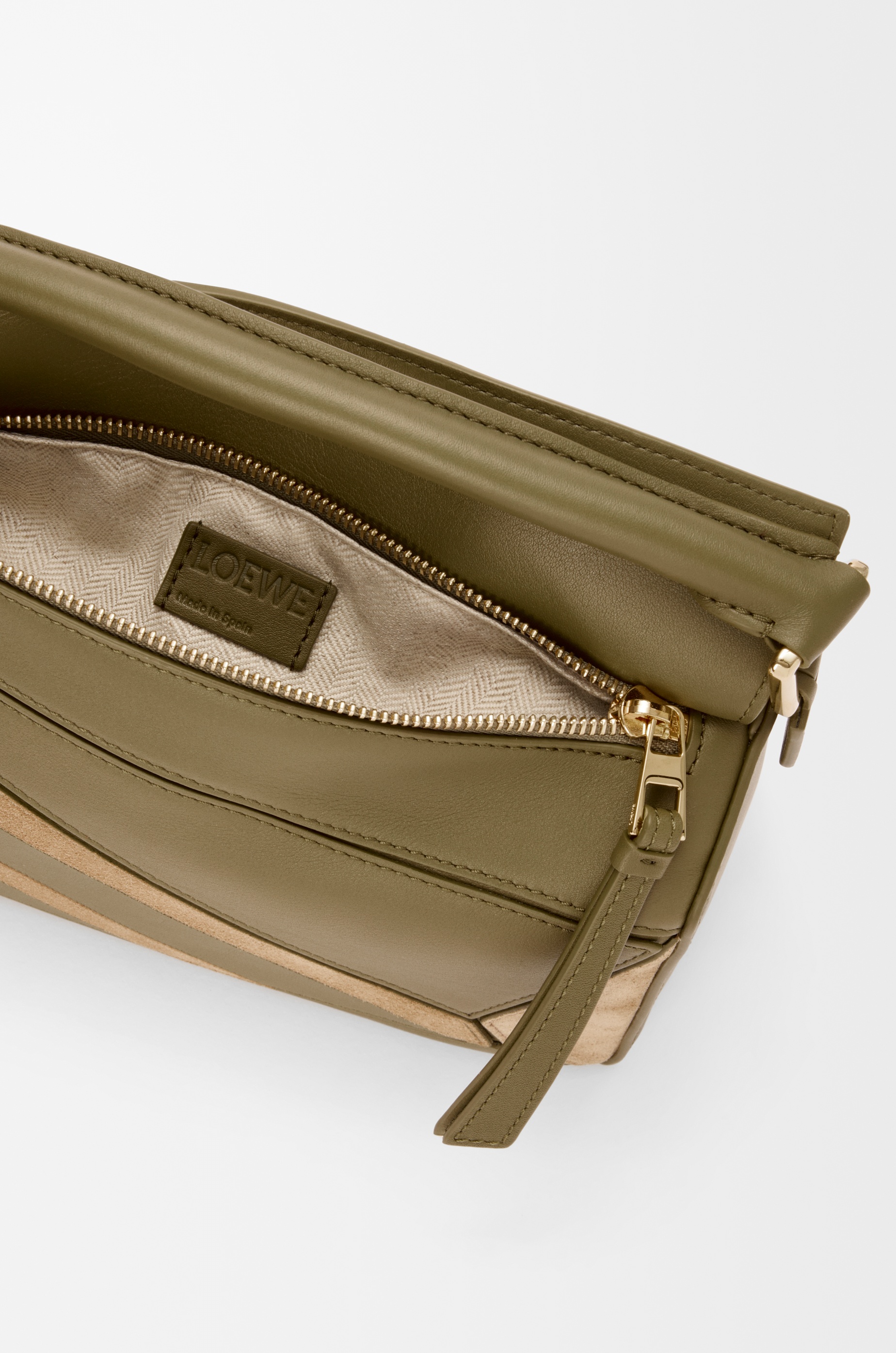 Small Puzzle bag in classic calfskin and suede - 9