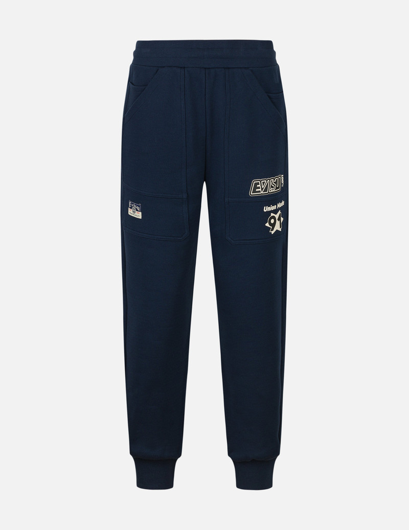 EVISU Logo and Daicock Print Relax Fit Sweatpants outlook