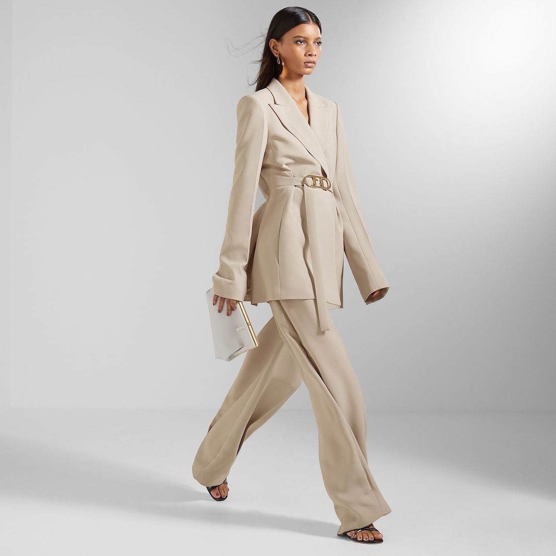 Beige cady blazer - 4