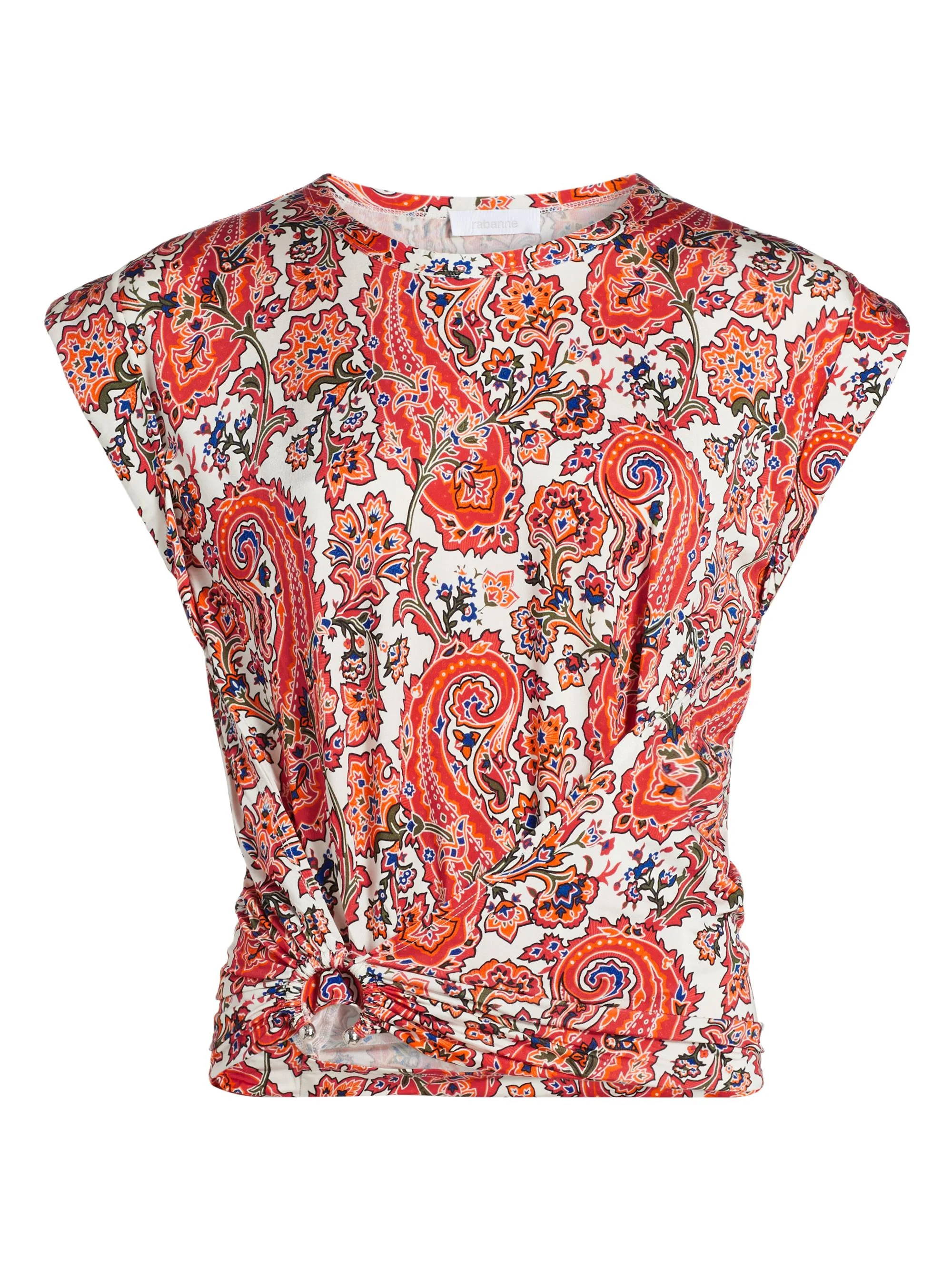 Women's Paisley Gathered Top - Cachemire Creme - 1