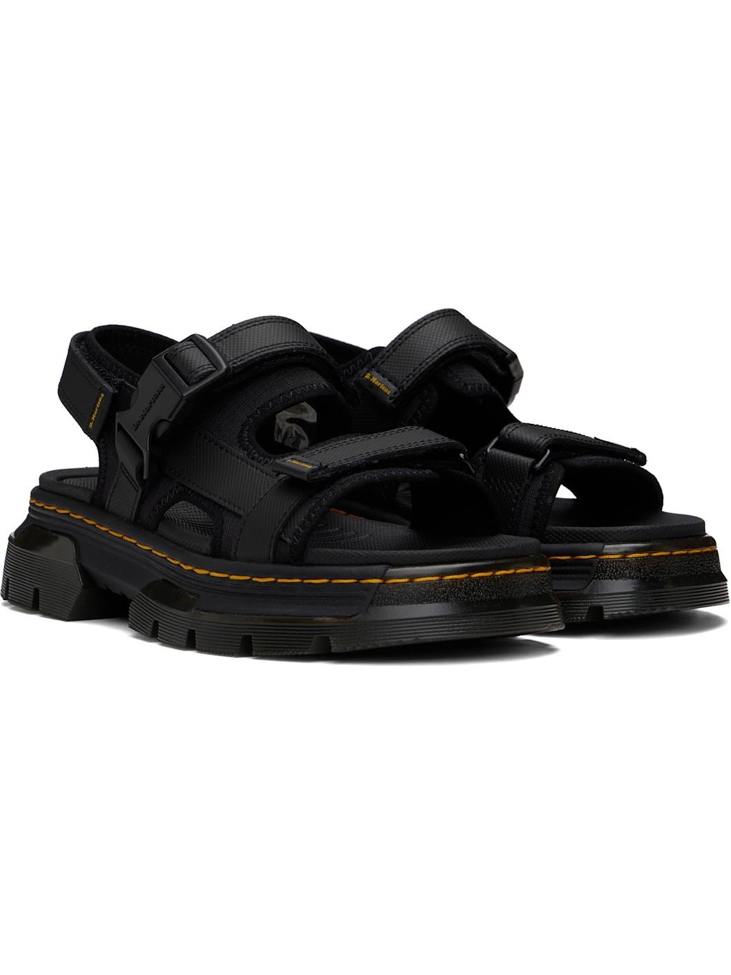 Black Forster Poly Webbing Sandals - 4
