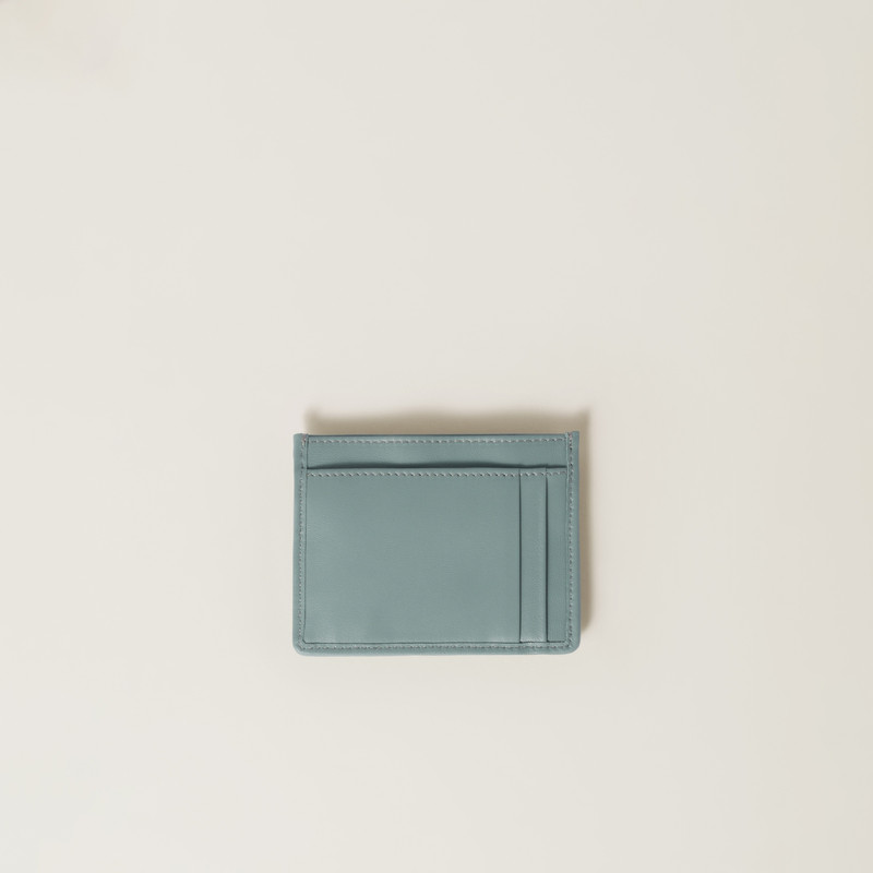 Miu Miu Matelassé nappa leather card holder outlook