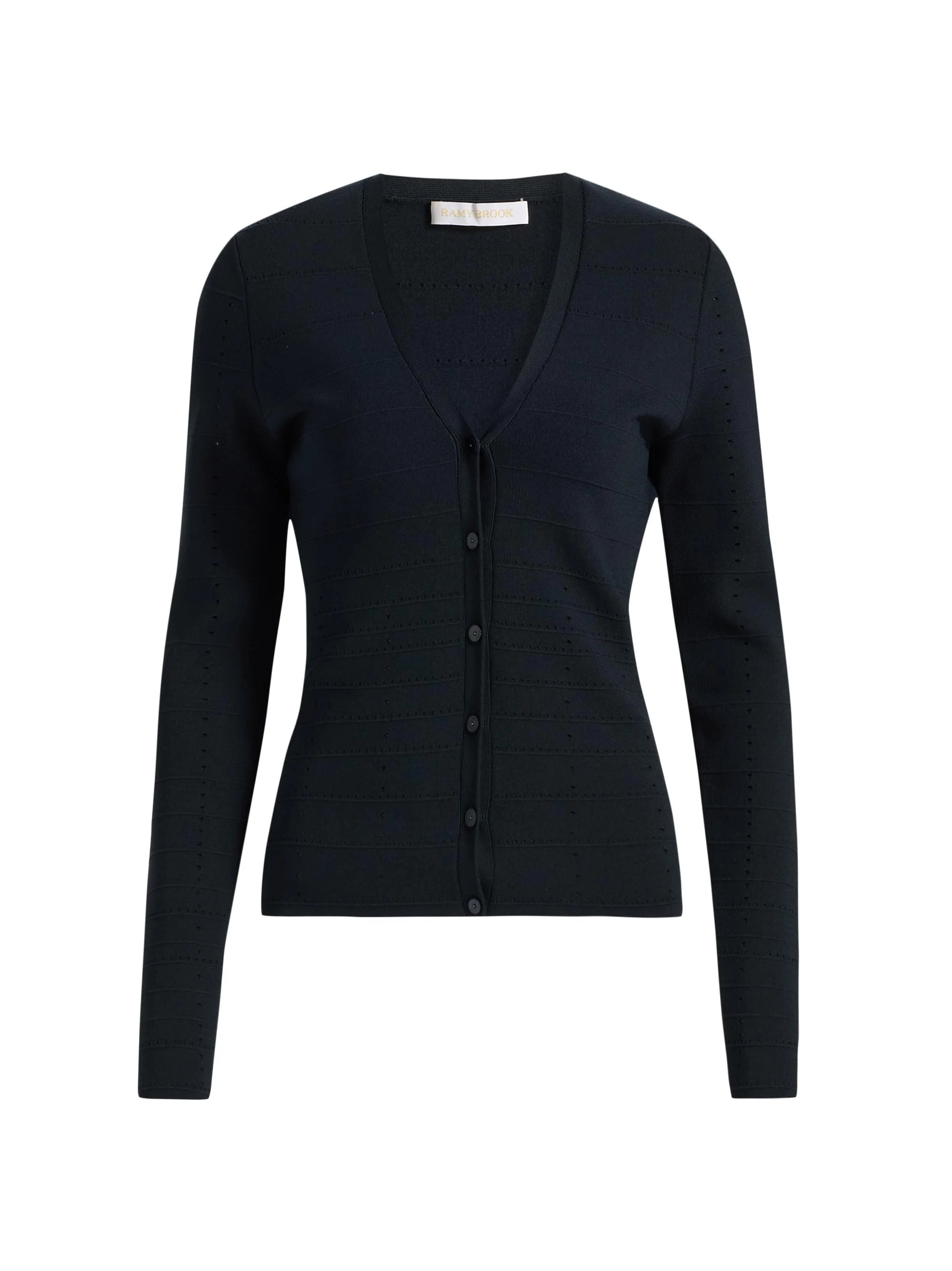 Women's Astra Pointelle-Knit Cardigan - Black - 1