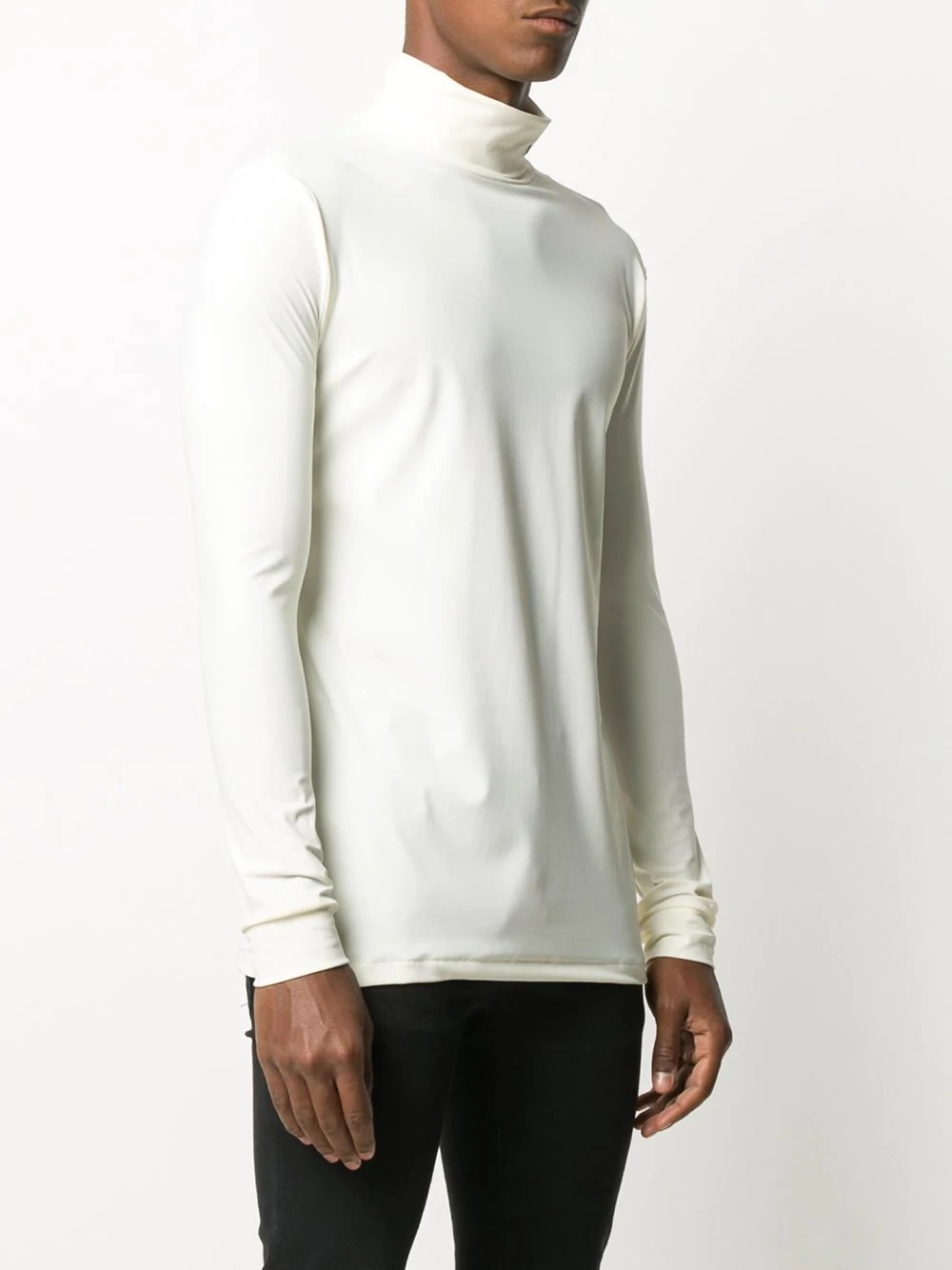 embroidered logo turtleneck top - 3