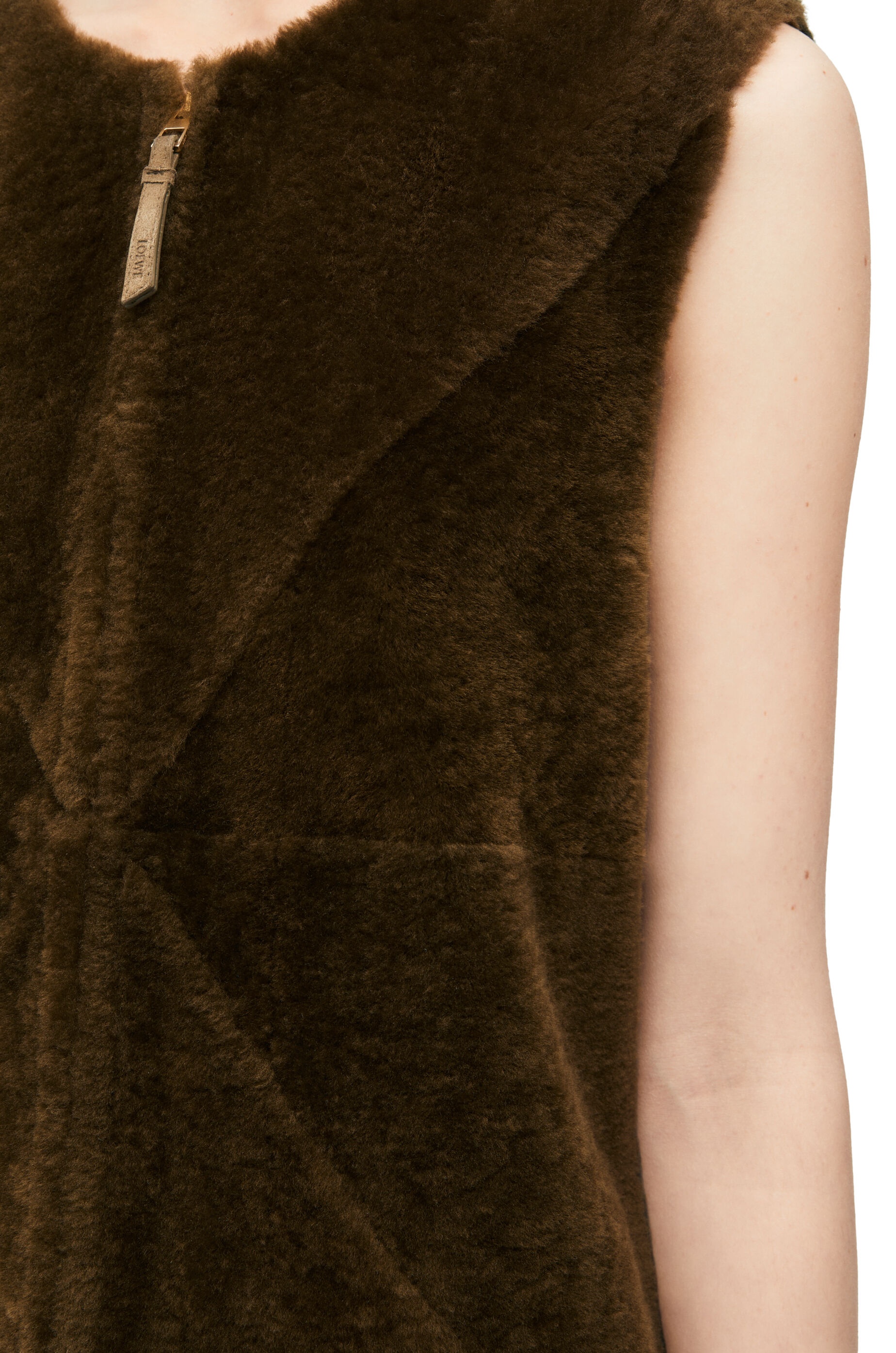 Puzzle Fold vest in shearling and wool - 5