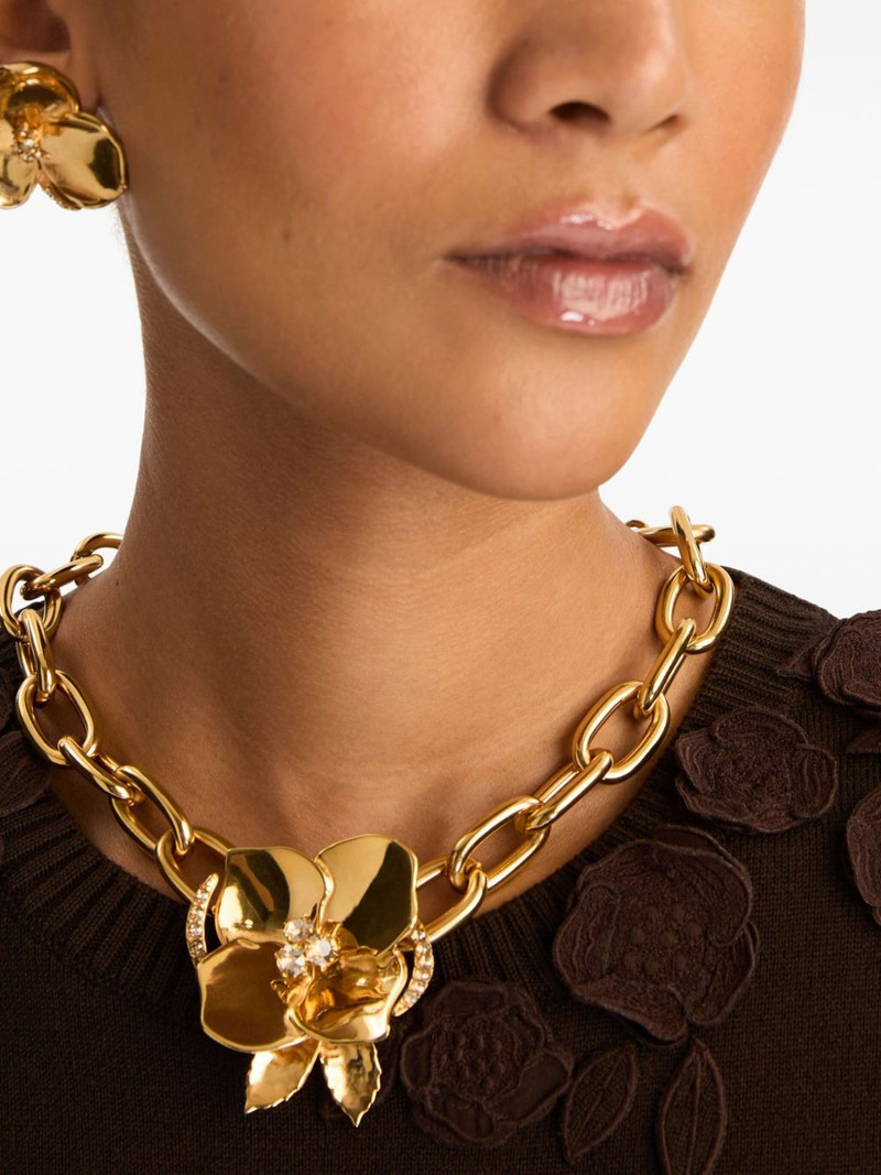 Oscar de la Renta flower chain necklace outlook