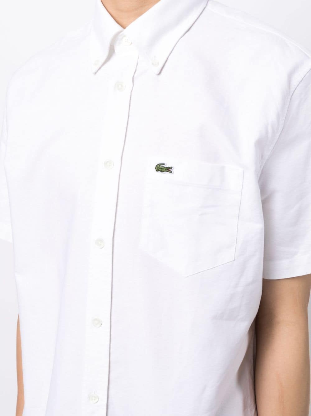crocodile logo-patch short-sleeved shirt - 7
