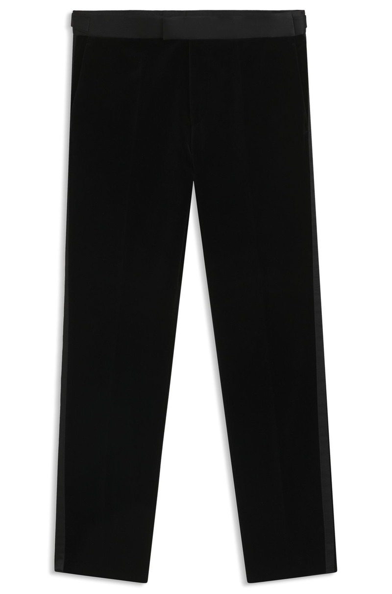 SLIM-FIT TUXEDO TROUSERS IN COTTON VELVET 1
