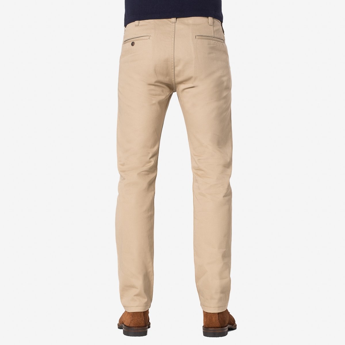 IH-721-KHA 9oz Mercerised Selvedge Cotton Slim Tapered Chinos - Khaki - 3