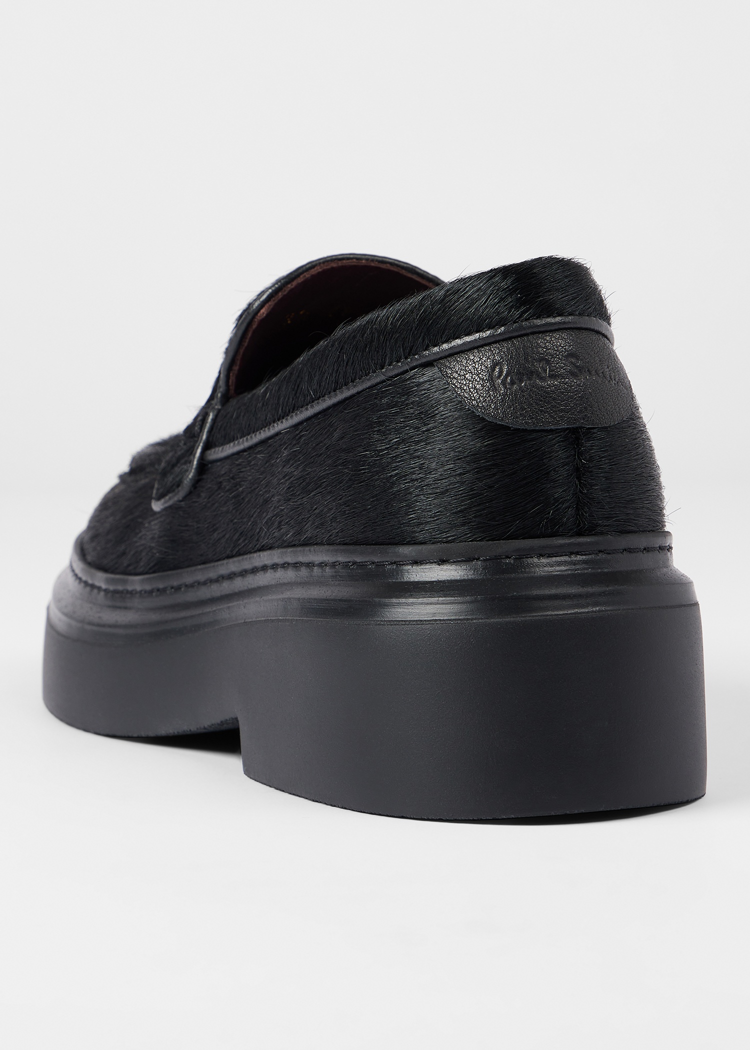 Women's Black Leather 'Isona' Platform Loafers - 5