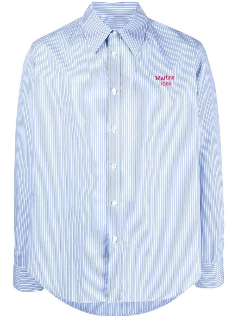 logo striped button-down shirt 1
