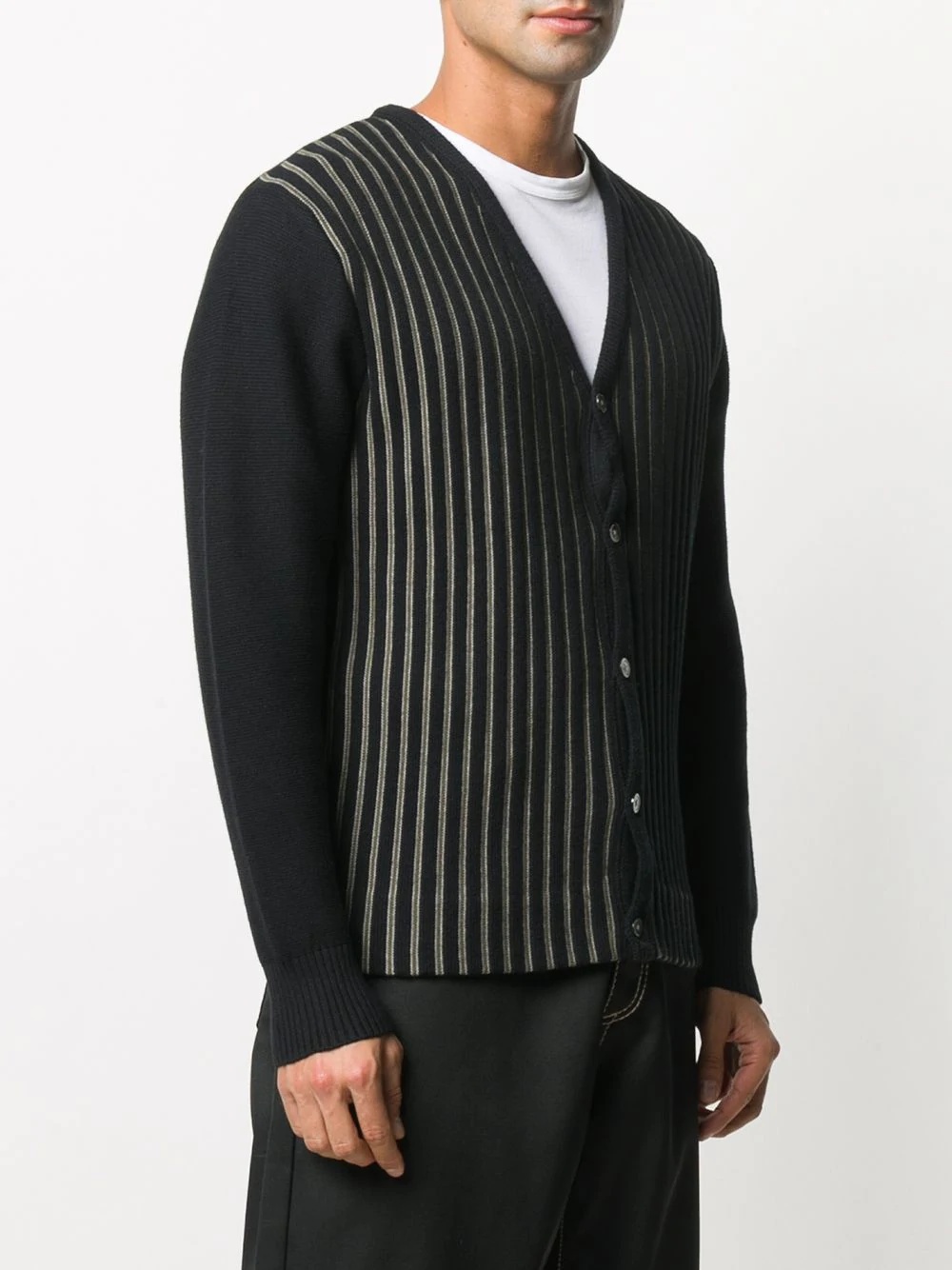 striped knit cardigan - 3