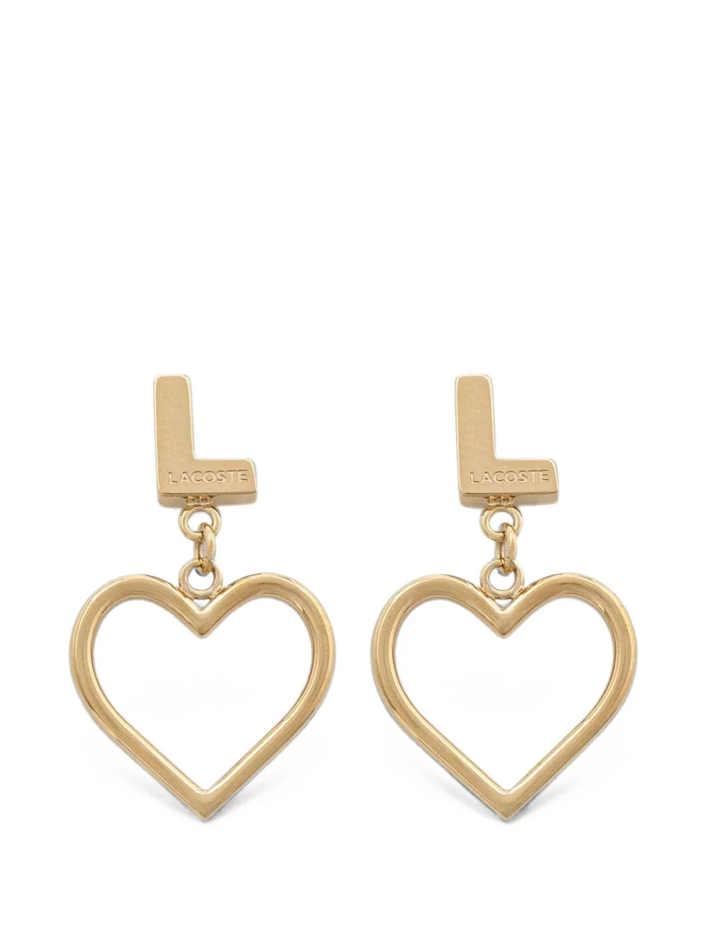 heart-pendant drop earrings - 1