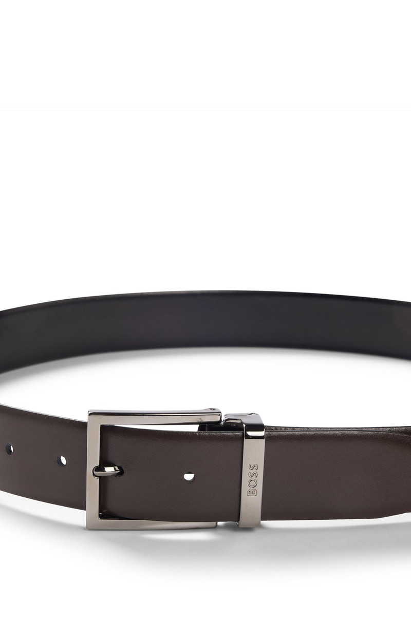 REVERSIBLE ITALIAN-LEATHER BELT WITH GUNMETAL HARDWARE 4