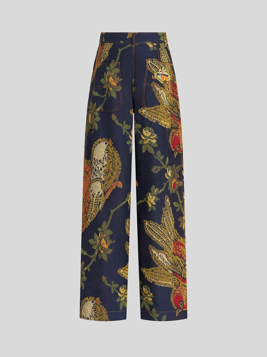 DENIM JACQUARD CARGO JEANS - 5