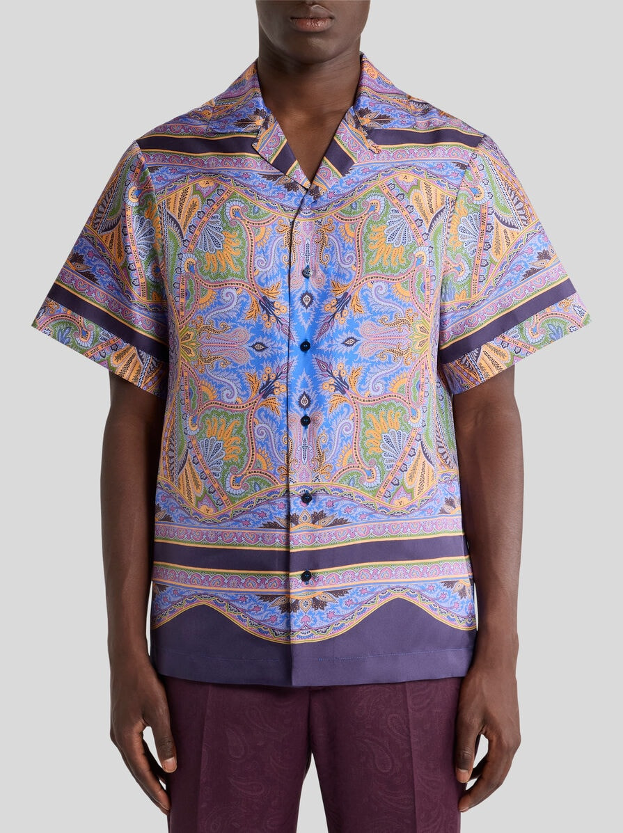 TWILL SHIRT WITH PLACED PAISLEY PRINT - 2