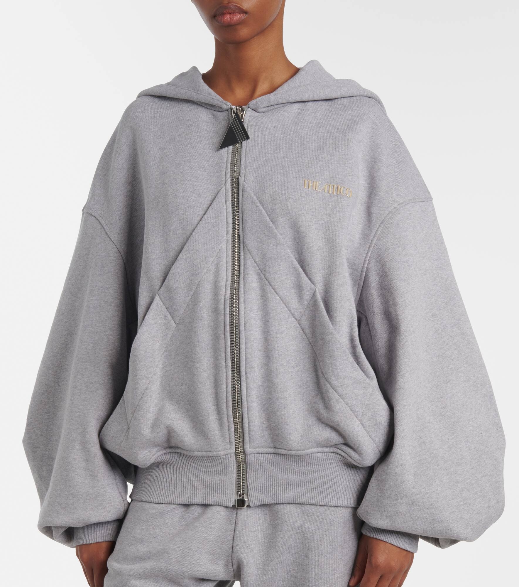Logo cotton fleece hoodie - 7